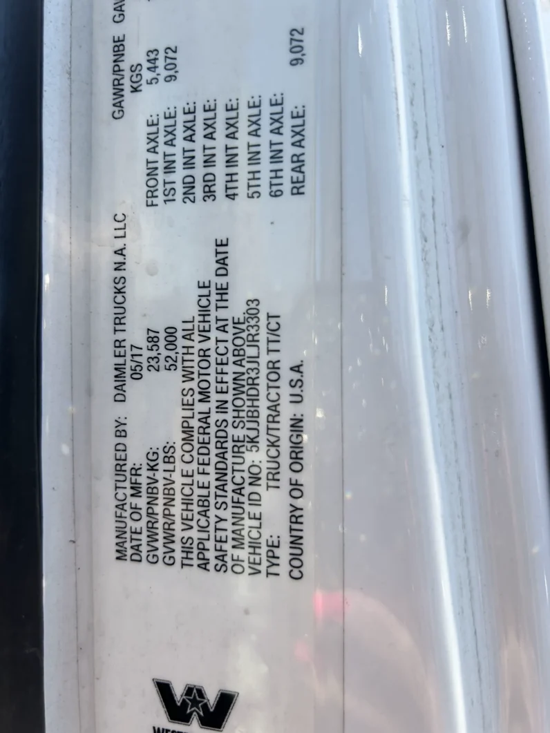 
								2018 WESTERN STAR 5700XE full									